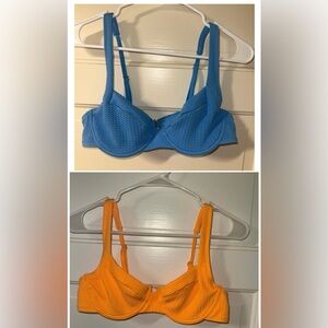 Blue and Orange Bikini Tops